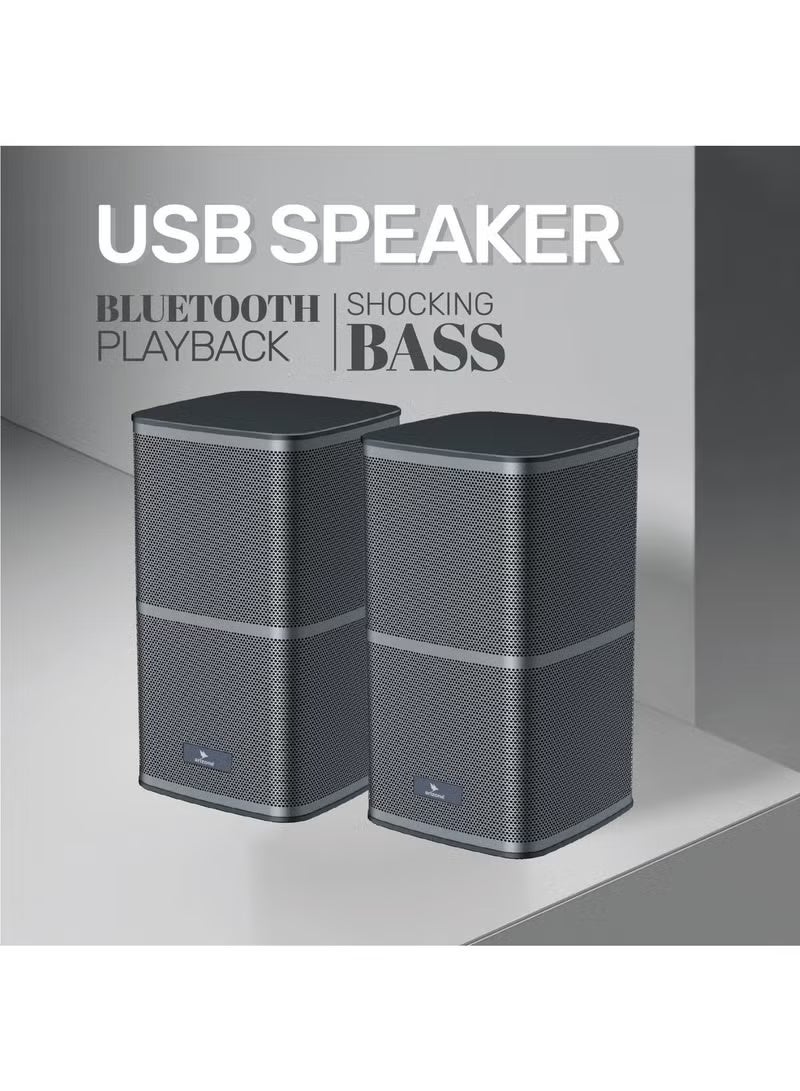 أريزون AS-30 مكبر صوت بلوتوث للوسائط المتعددة للكمبيوتر الشخصي والكمبيوتر المحمول مع مدخل USB وAUX - Image 4